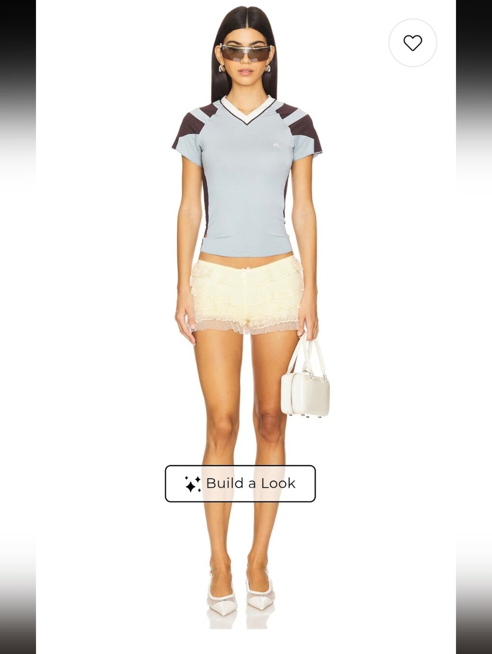 Jaded London Tulle Lace Bloomer Shorts in White
